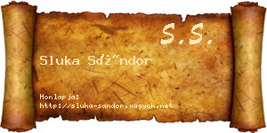 Sluka Sándor névjegykártya